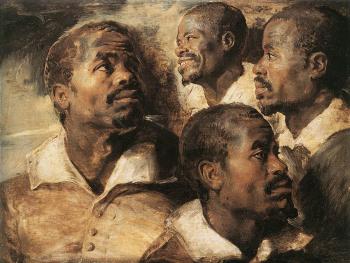 彼得 保羅 魯本斯 Four Studies of the Head of a Negro